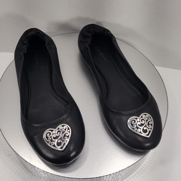 Brighton Black Ballet Flats with Heart size 8.5 pre Owned Exellent condition - Picture 3 of 14